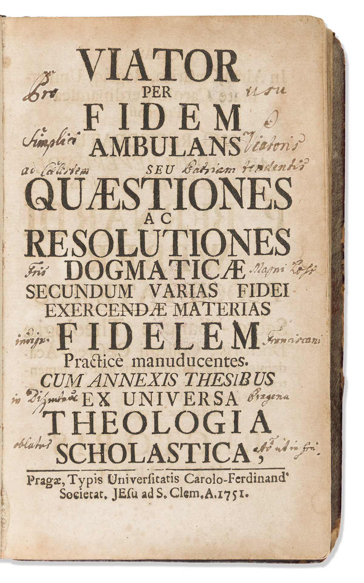 Gottschlich, Carolus (1703-1770) Viator Per Fidem Ambulans seu Quaestiones ac Resolutiones Dogmaticae.